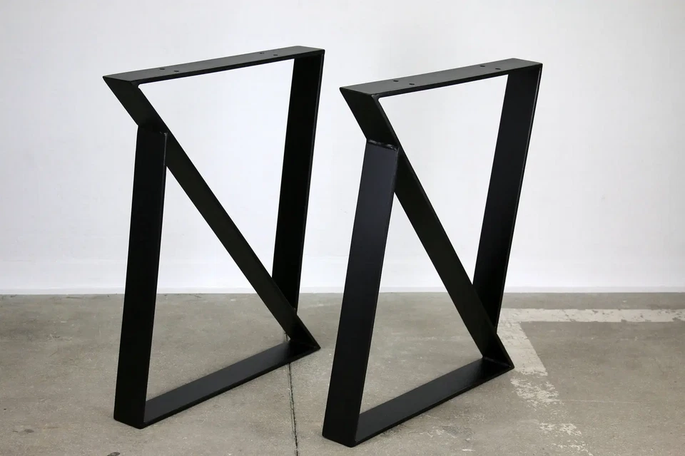 2x TISCHBEINE TISCHGESTELL TISCHKUFEN METALL STAHL TISCHFÜßE INDUSTRIAL TISCH M - Bild 2 von 4