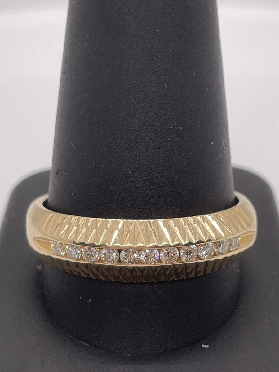 14k Yellow Gold Diamond Ring, Size