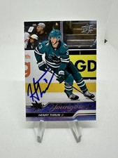 Henry Thrun Signed Autograph 2023-24 Upper Deck Young Guns Card San Jose Sharks