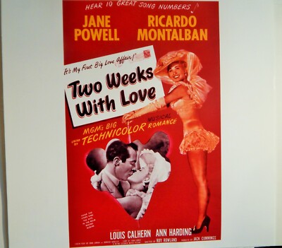 TWO WEEKS WITH LOVE (VIDEO DEALER  DELUXE 12X11 POSTER PHOTO) JANE POWELL