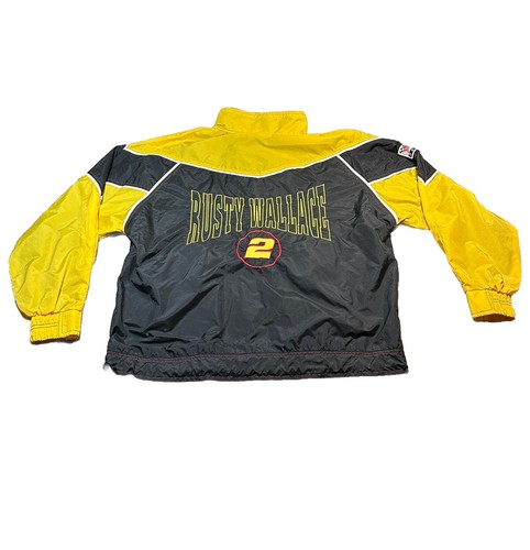Nascar Rusty Wallace #2 Windbreaker Mens Sz L Jacket Coat Nutmeg Mills Vintage - Picture 2 of 14