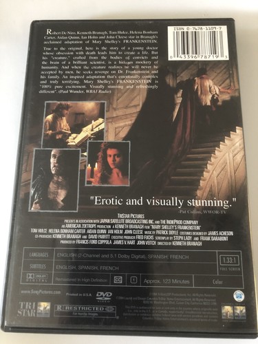 Mary Shelleys Frankenstein DVD Used Good Condition - Picture 2 of 4