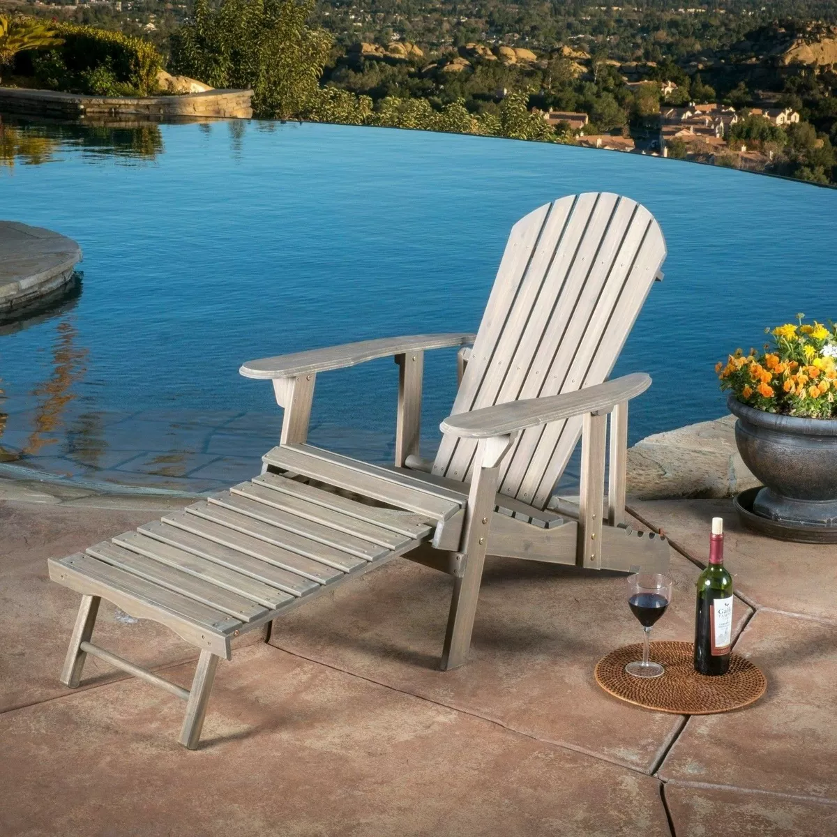 Adirondack chair with pull out footrest deals