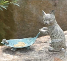 SPI Home Cat and Leaf Bird Feeder