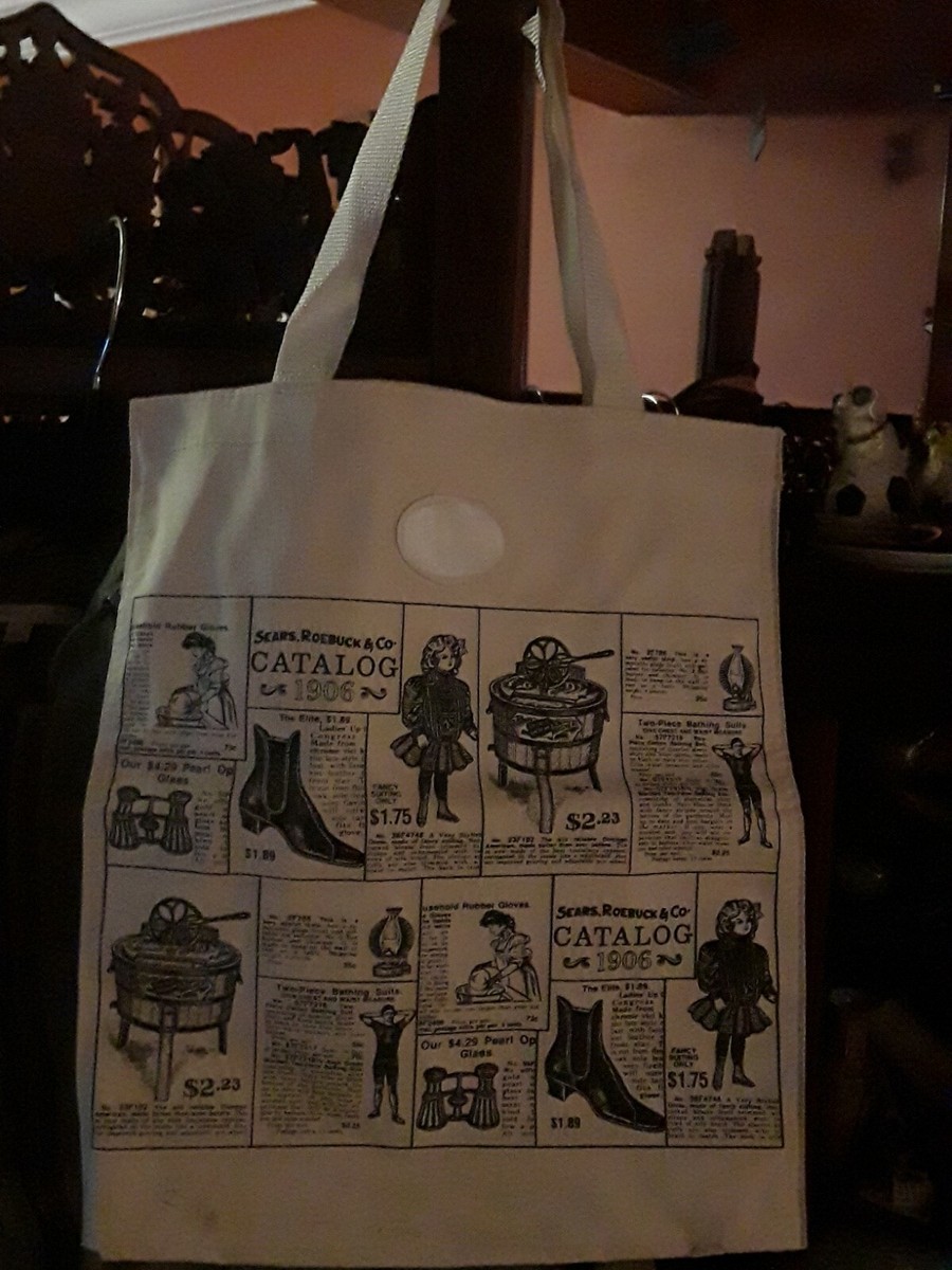vintage sears roebuck 1906 Catalog Design Canvas Tote Bag grocery