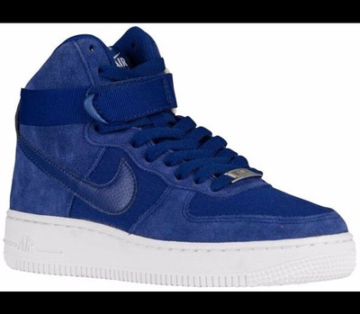 blue suede high top air force ones