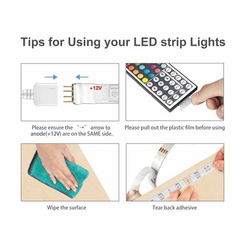 DAYBETTER 5050RGB 300 LED Indoor Strip Lights Multicolor Color Changing 32.8ft - 第 2/8 張圖片