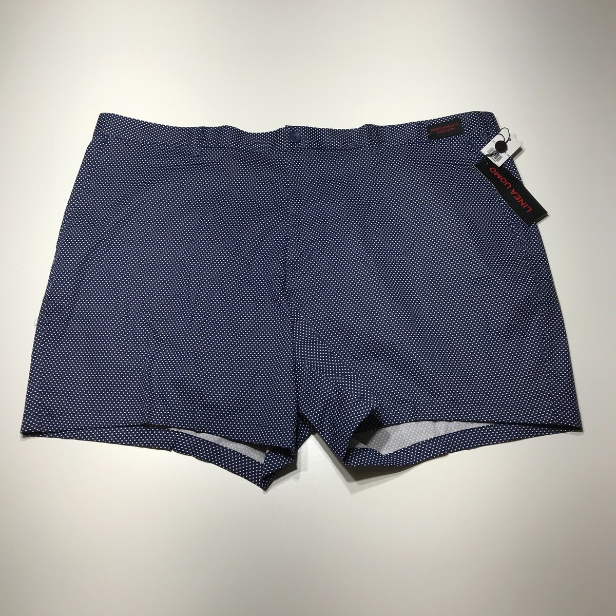 Linea Uomo Shorts Mens Size 46 Navy White Dot Performance Stretch