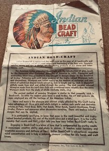 INDIAN BEAD CRAFTS 1960 patterns & instructions AND 4 TUBES SEED BEADS