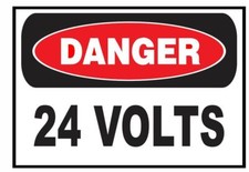 Danger 24 Volts Warning Sticker