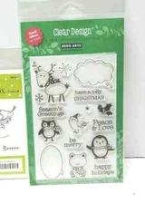 Jolly Christmas and Wintertime Brrr Cling stamps by Hero Arts and The Saltbox