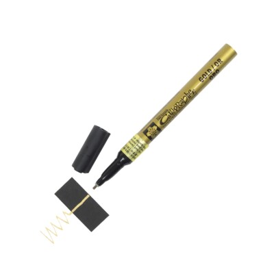 XPSK-C-51 Sakura PenTouch Calligrapher Marker, 1.8mm Fine, Gold, Pack of 3