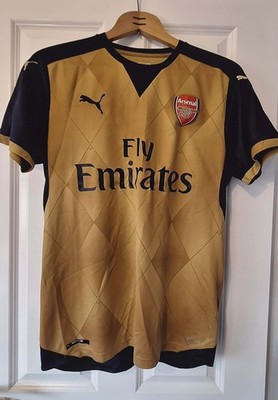 Arsenal Auswärtstrikot Gold Puma 2015/2016 Herren Größe M Kurzarm Gold/Navy
