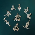 Lot of 9 Assorted Pendants/Charms 925 Sterling Silver Zodiac/Love 21.7g