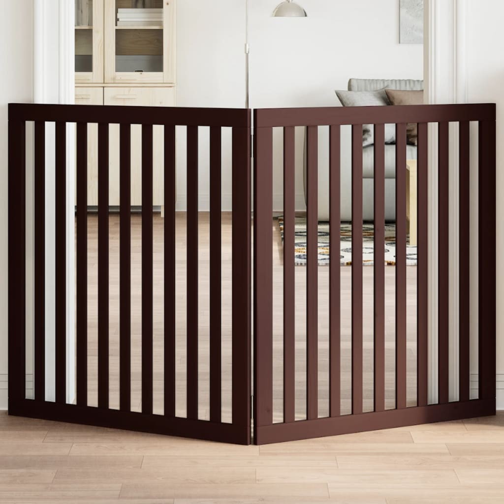 Recinzione Cani Interno Legno Marrone 160cm - Elegante e Pieghevole