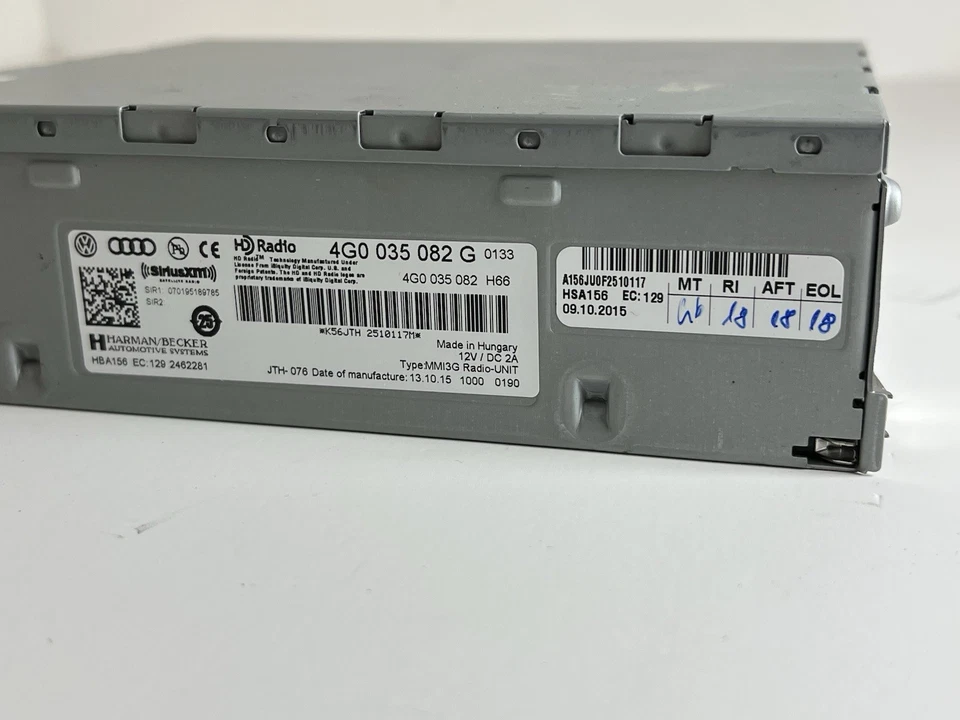 Audi A4 2016 maletero audio estéreo sintonizador receptor módulo de control 4G0035082G OEM Foto 3 de 4