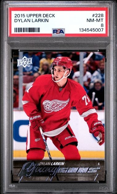 2015-16 Upper Deck - Young Guns Dylan Larkin #228 (RC) PSA 8