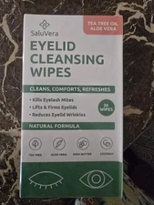 SaluVera Eyelid Wipes Eye Lid Cleaning Wipes for Dry & Itchy Eyes Relief 30 CT