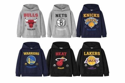 NBA Hoodie Kinder Chicago Bulls, Nets, Knicks, Lakers, Warriors, Heat 122 - 164