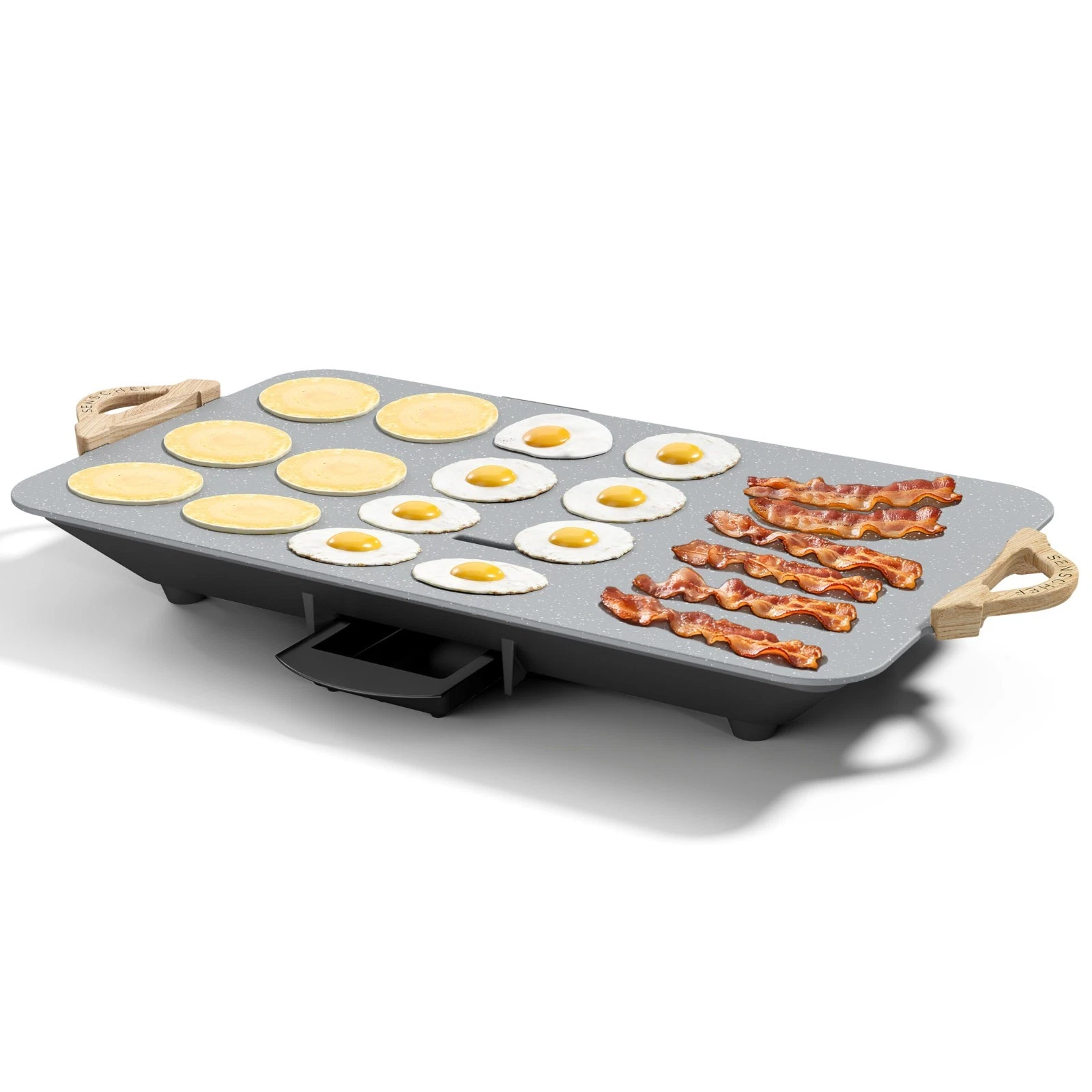 12x20 Electric Griddle 1700W Nonstick Granite Surface, Large Design for Pancakes