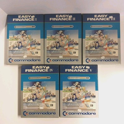 Vintage Commodore 64 Easy Finance Programs 1-5 With Original Boxes & Manuals