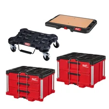 Milwaukee 48-22-8442PO PACKOUT 3 / 2 Drawer Combo Tool Box w/ Work Top / Dolly