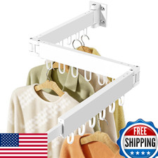 JAUREE Clothes Drying Rack Wall Mounted, Space-Saving Drying Rack Clothing, Coll