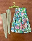 1968 Francie #1211 Tenterrific Dress Floral Pleated & Lime Green Stockings