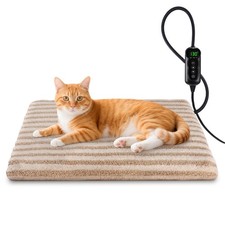 Pet Heating Pad, Waterproof Heated Cat Bed with 11 Adjustable Temperatures ...