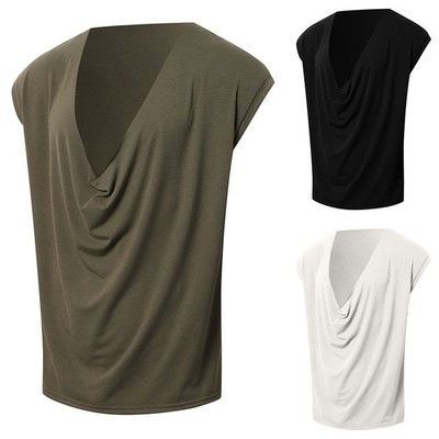 Ärmellose Tank Tops Shirt tiefer V-Ausschnitt nagelneu Zustand Polyesterstoff