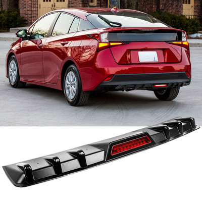 For Toyota Prius 2001-2022 Glossy Rear Bumper Diffuser Lip with LED Brake Light