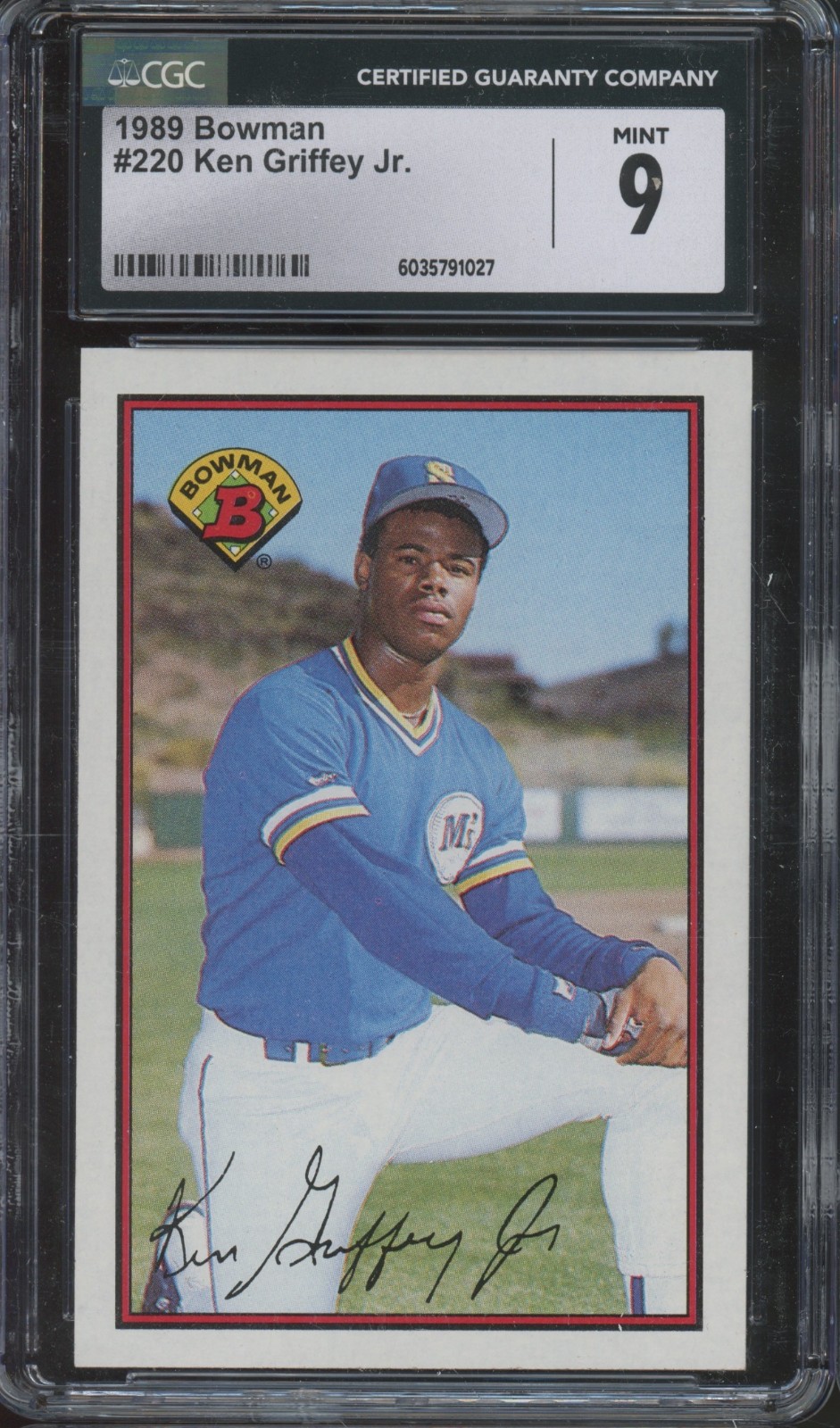 1989 Bowman Baseball #220 Ken Griffey Jr RC Rookie Mint CGC 9