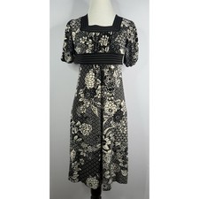 Vintage Speechless Womens Y2K Babydoll Dress Sz 8 Floral Whimsigoth Black White