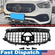 For 20+ Mercedes Benz GLA-Class H247 Glossy Black GTR Front Bumper Grille Grill