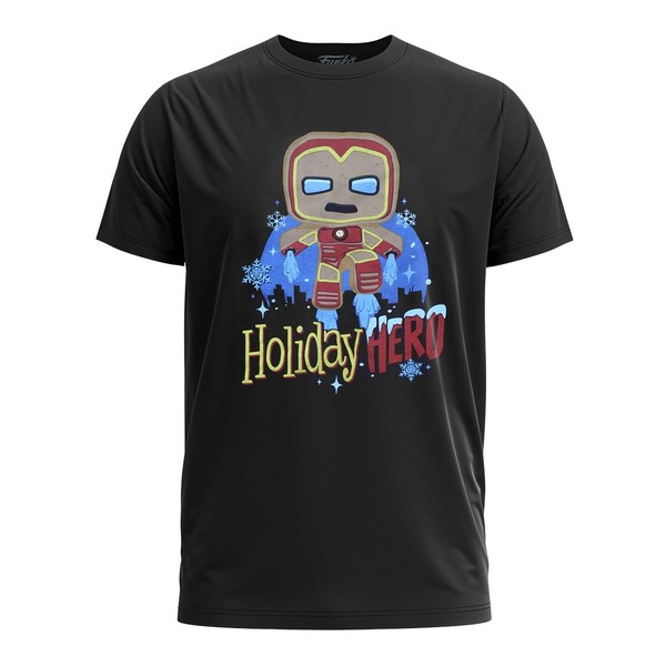 Funko Pop! Boxed Tee: Marvel Holiday - Gingerbread Iron Man - XS (Us Import)-image