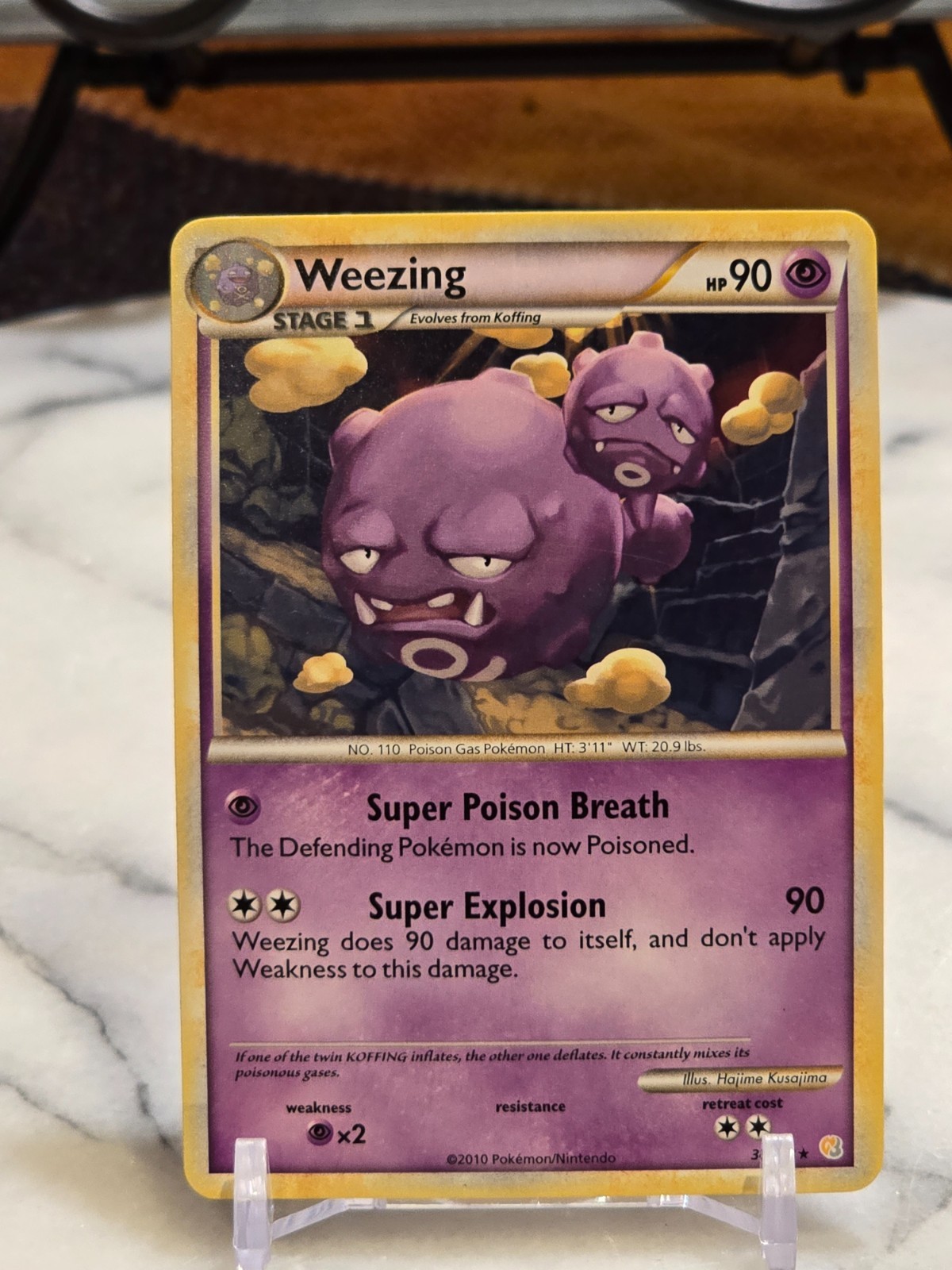 Pokemon TCG Weezing 34/123 Heartgold & Soulsilver Reverse Holo LP