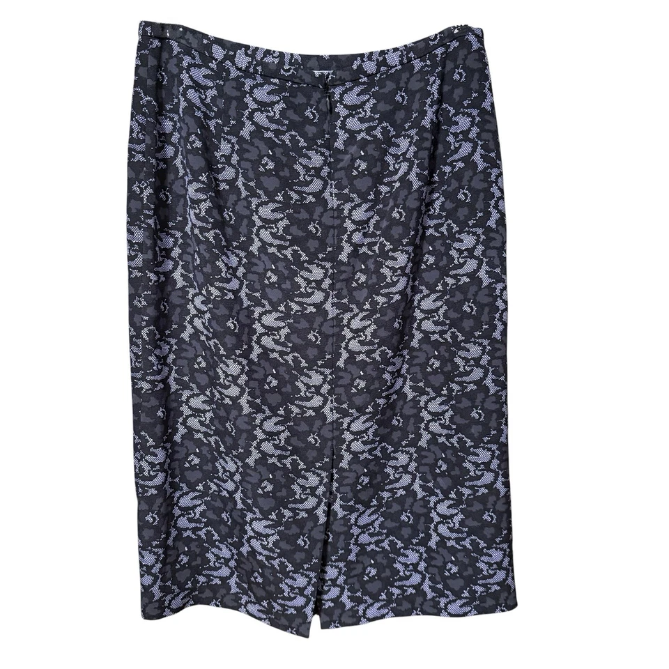 Falda lápiz elástica mezcla seda Doncaster negra púrpura floral talla 12 Foto 3 de 4