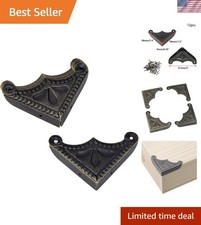 1.5" x 1.5" Bronze Tone Metal Corner Protectors - 12 Pack Decorative Secure