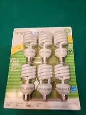 GE 26-Watt Energy Smart Fluorescent Light Bulbs 6 Pack 100 Watt Replacement--NEW