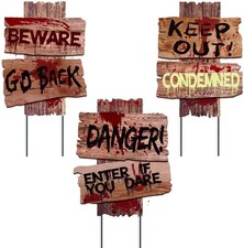 Halloween Decorations, 3 Pack 19" x 16" Yard Signs Stakes Props Outdoor Decor...