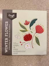 Craft Crush Winter Flower Embroidery Kit Hoop Needles  8 Skeins Thread Included