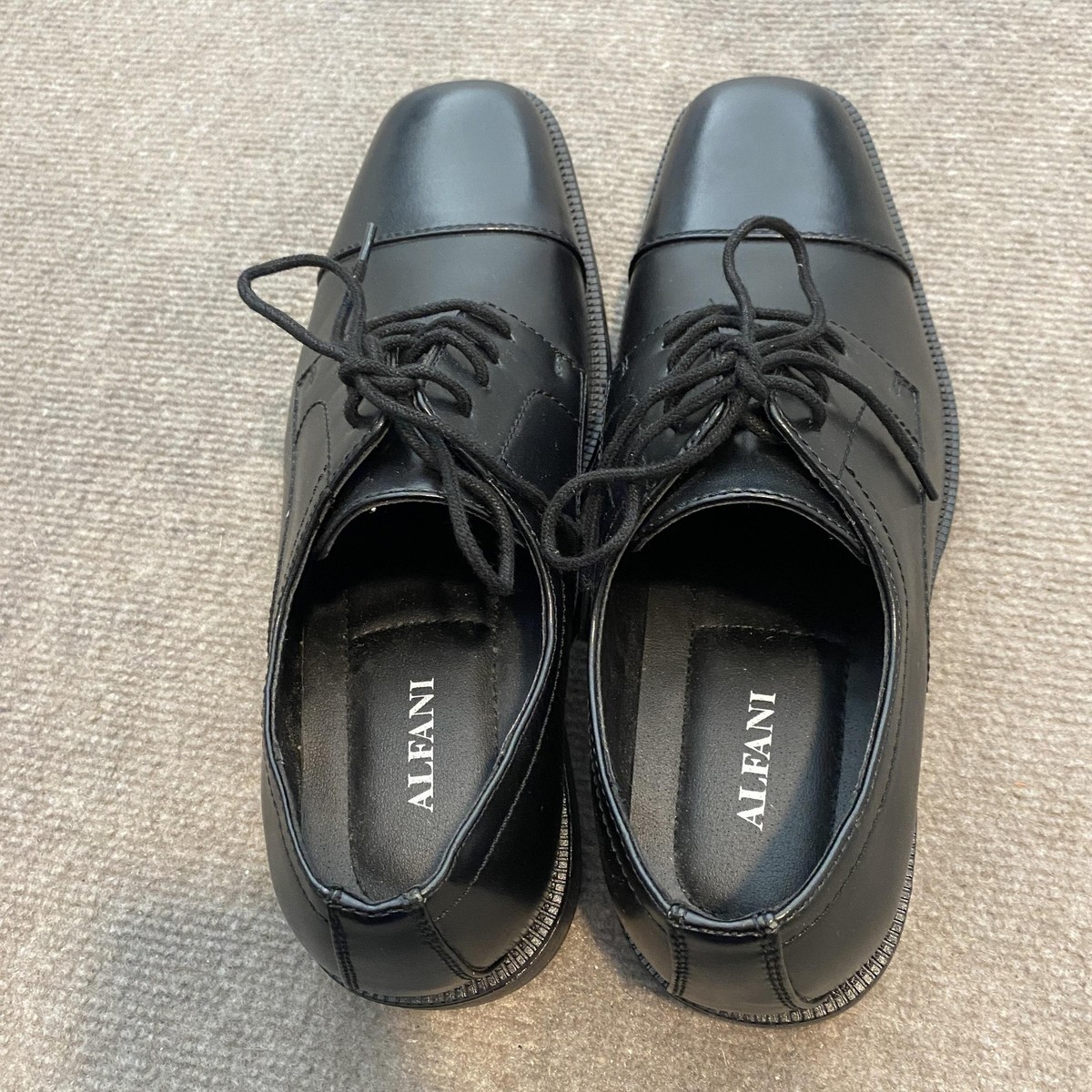 Alfani Adam Shoes Mens Size 10 M Black Cap Toe Derby Dress 
