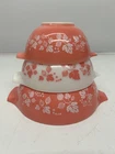 Set 3 Vtg Pyrex Gooseberry Pink Cinderella Mixing Nesting Bowls 442 443 444