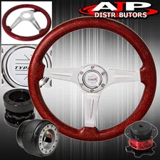 Hub Extender + Red Quick Release + Sparkle Red Steering Wheel For 86-98 Rx7