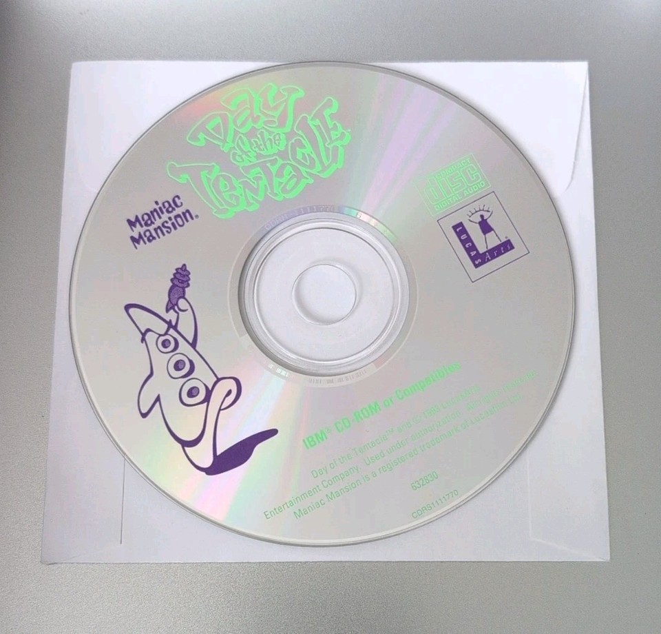 MANIAC MANSION: DAY of The Tentacle IBM 3.5" Floppy Version A Cartoon
