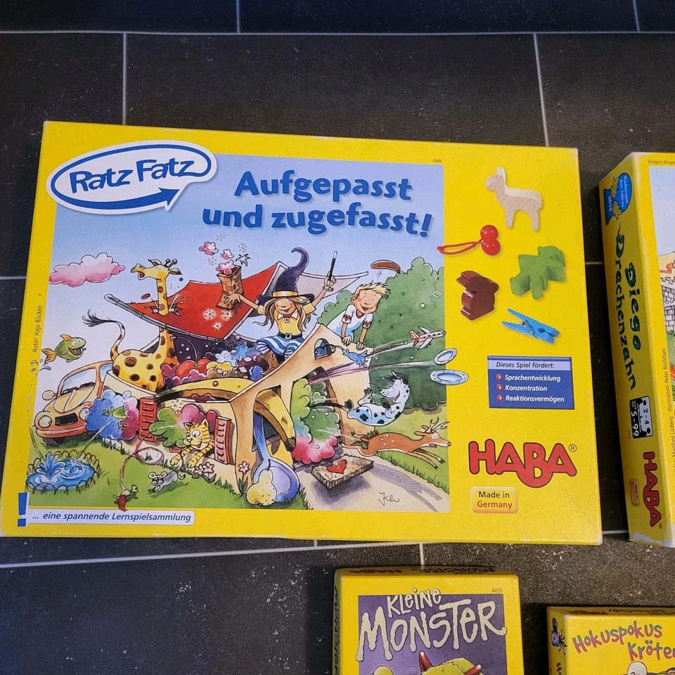 5 HABA SPIELE WIE RATZ PATZ, DIEGO DRACHENZAHN, KLEINE MONSTER ,  ALLE KOMPLETT - Bild 2 von 4