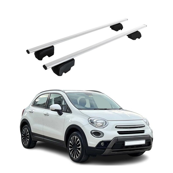 DachträGer GepäCkträGer FüR Fiat 500X 2015-2026 QuerträGer ABE Stahl Silber Ex-image