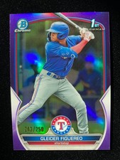 2023 Bowman Chrome GLEIDER FIGUEREO 1st Rookie PURPLE REFRACTOR #/250 Rangers RC