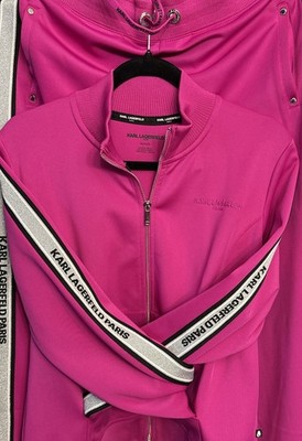 KARL LAGERFELD PARIS LOGO Tape Women s M Jogger & Zip Up Jacket