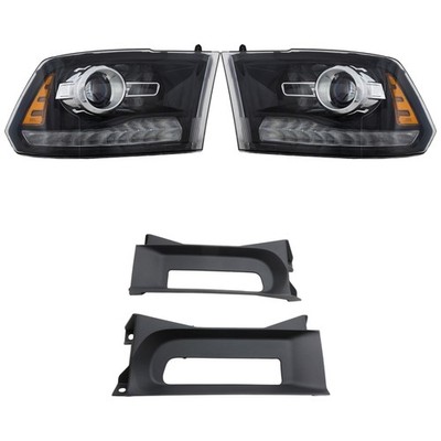 RAM 1500 FULL SIZE P/U 13-14 HEAD LAMP RH AND LH Assembly Halogen Projector Type
